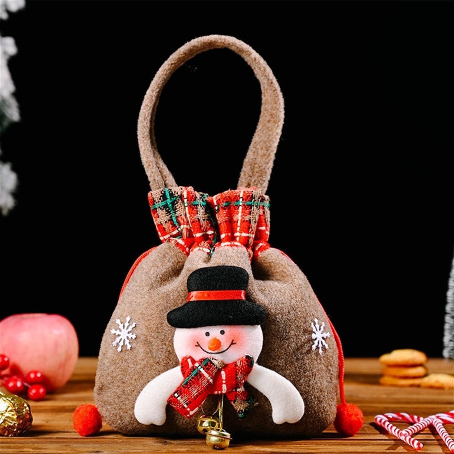 Christmas Gift Bags, Small Christmas gift bags, Christmas Knitted Doll Gift Bags, Snowman Doll Storage Bag, Christmas Decoration Apple Bag
